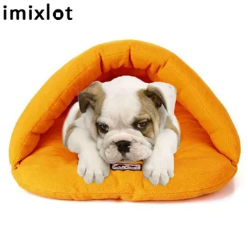 

Imixlot Polar Fleec Winter Warm Pet Bed for Small Cat Dog Nest Soft Sleeping Bag Solid Color Kennel Cushion House Puppy Cave Bed