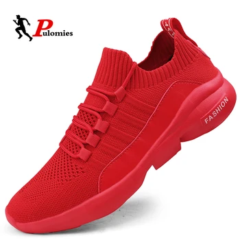 

PULOMIES New Men Sneakers Running Sneakers Tennis Sports Light Shoes Casual Walking Shoes Platform Sneakers Footwear Male