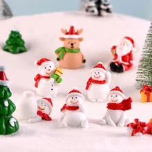 Сказочный Сад Микро пейзаж Санта Клаус Снеговик Рождественская елка украшения мини-Статуэтка фигурки Ремесла Рождество Зима в горшках Декор