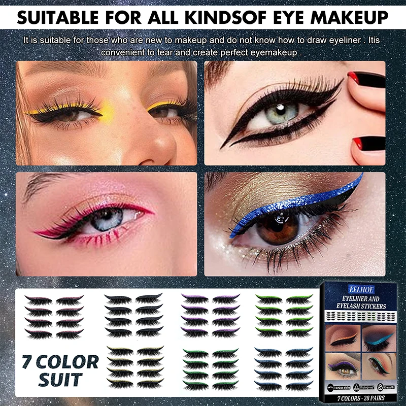 8Pcs Eyelid Line Stick Reusable Eyeliner Stickers Cat Eye Makeup Double Eyelid Sticker Eyeliner Makeup Sticker