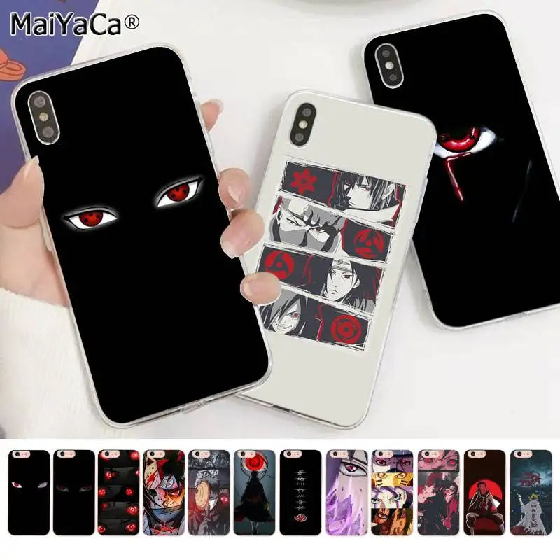 Светящийся аниме чехол MaiYaCa Lxuruy Naruto Sasuke eyes для телефона iphone SE 2020 11 pro XS MAX 8 7 6 6S Plus X