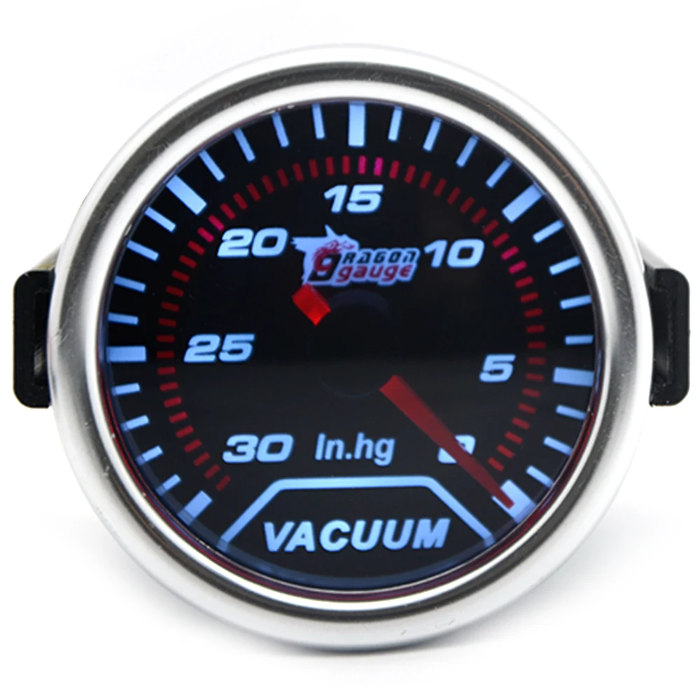 2" 52MM Universal Mechanical Vacuum Car Gauge 0 30 InHg Meter Auto White LEDauto meterauto