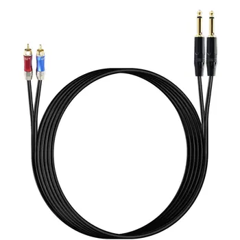 

5FT 1/4 inch TRS Jack to Dual RCA Cable Gold-Plated 6.35mm to 2 RCA Stereo Audio Stereo Analog Cable Audio Adapter