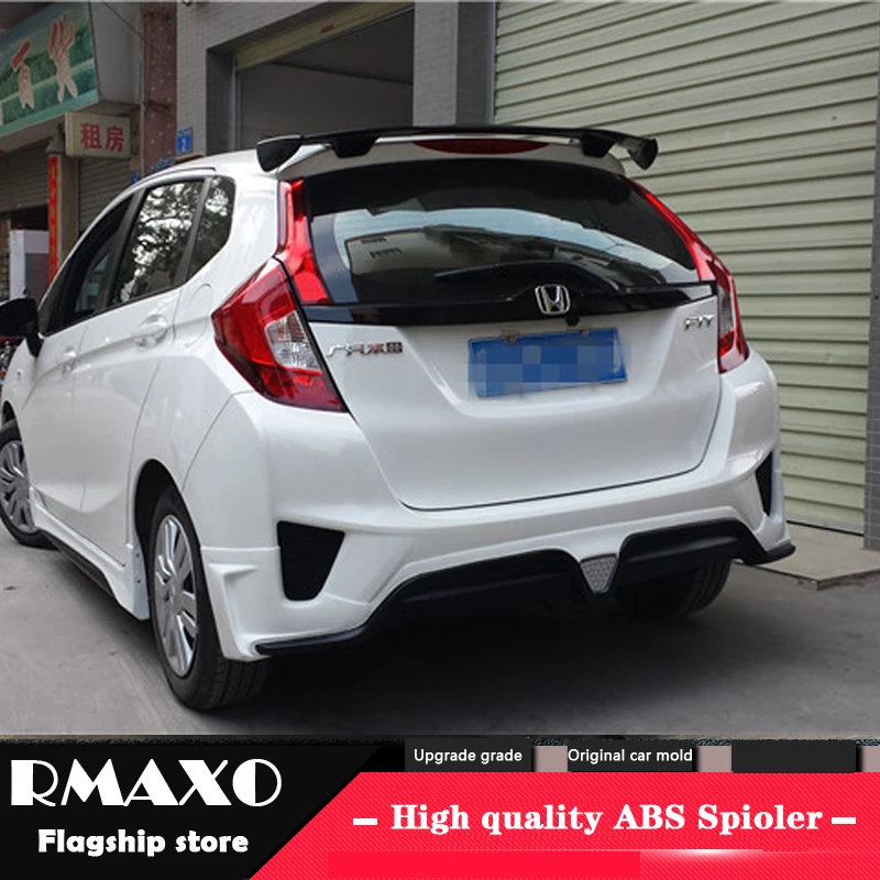 Спойлер для HONDA FIT 2014-2016 Jazz высококачественный задний спойлер из АБС-пластика