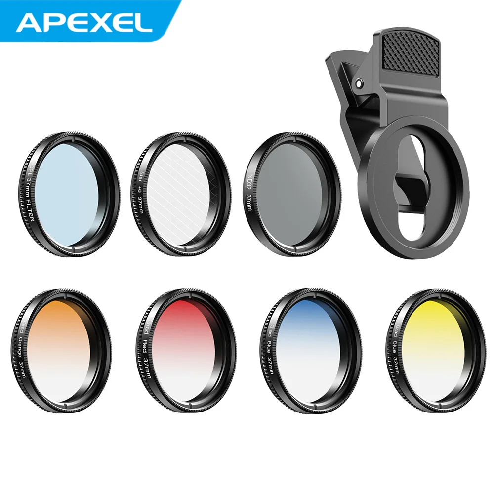 Набор фильтров APEXEL 7in1 для телефона градиентный фильтр объектива + фильтры CPL ND Star