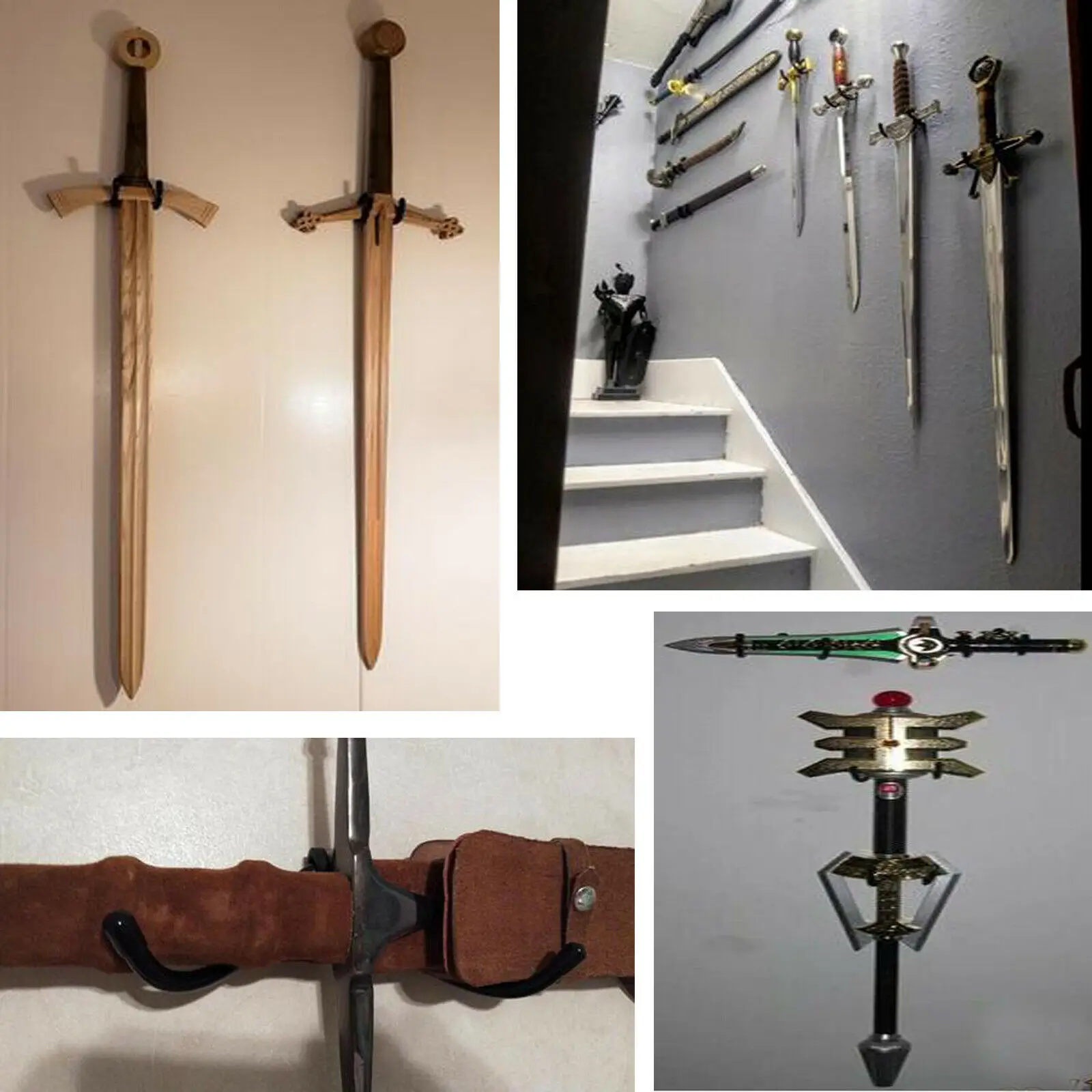 Mini Sword Display Rack Sword Wall Mount Sword Wall Rack Sword Holder-4/PK 