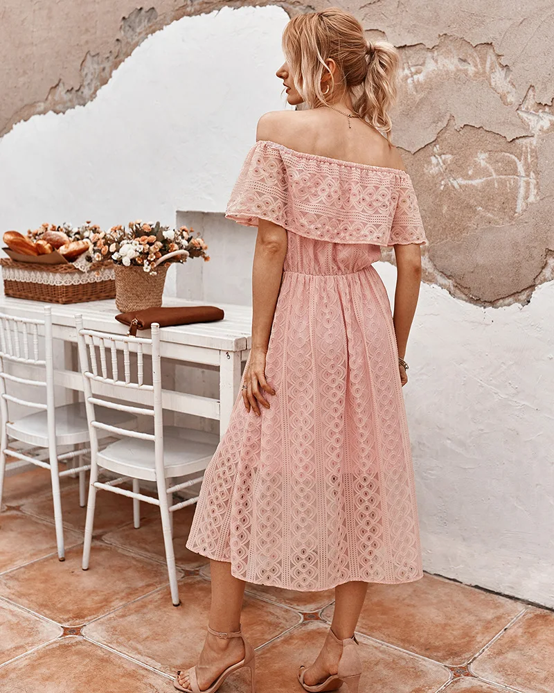 Платье женское с вырезом лодочкой модное пикантное Элегантное повседневное