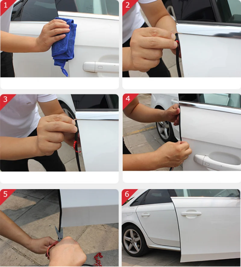 Universal Car Door Edge Guards Trim Molding Protection Strip Scratch Protector For Peugeot 107 207 301 307 308 408 508 2008 RCZ