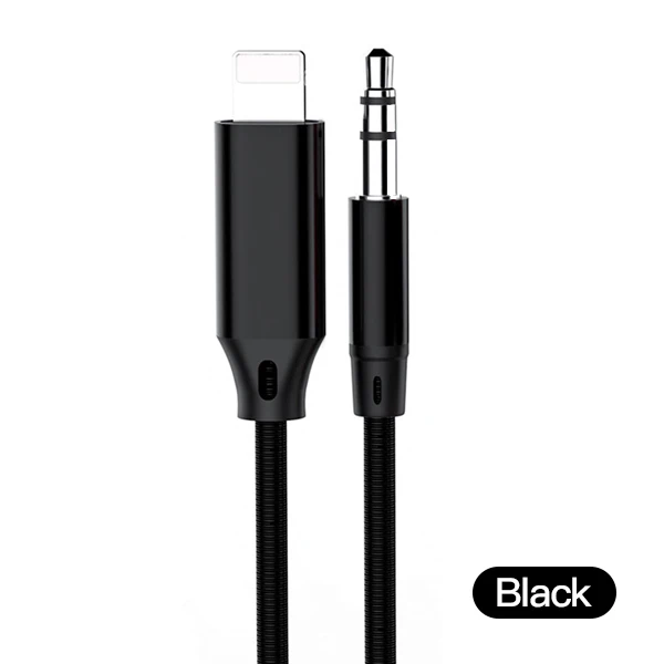 Черный ACCEZZ AUX кабель Jack 3,5 мм аудио кабель 3,5 разъемов динамик для iphone 7 8 Plus X Xr Xs Max IOS наушники аудио кабель для автомобиля - Цвет: Черный