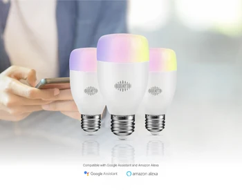 

2pcs Timing Control 7W RGB Smart Light Bulb Dimmable E27 Wifi Led Magic Lamp AC 100-240V Work With Alexa Google Assistant