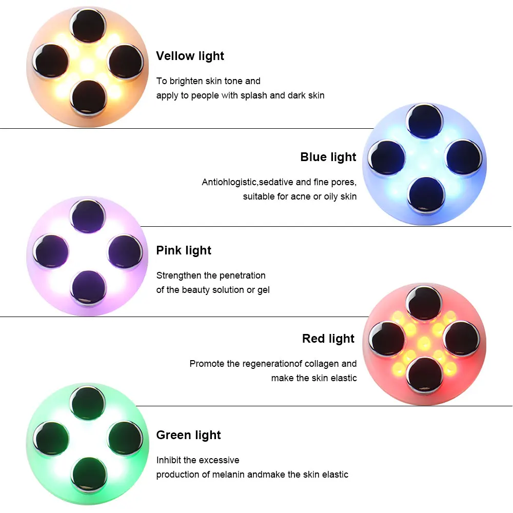 5-Цвет светодиодный фотон RF& EMS лифтинг лица косметический аппарат-массажер анти подтягивающий кожу уход машинка для массажа лица