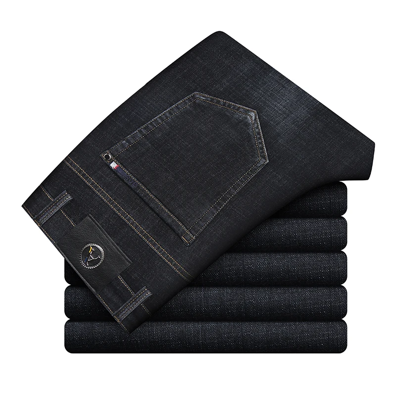 Весна, новая брендовая одежда, Молодежные деловые повседневные узкие джинсы, высокое качество, хлопок, стрейч, мужские Модные брюки, большие размеры - Цвет: 901 black