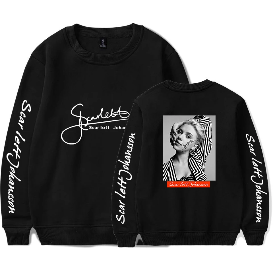 cool hoodies singer Scarlett Johansson star printed sweatshirts plus sizes forw women casual  hoodies stranger things