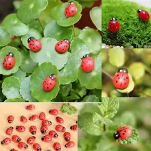 Новинка, Лидер продаж, 10 шт. миниатюрные украшения из смолы Coccinella Septempunctata, поделки своими руками, маленькие садовые украшения