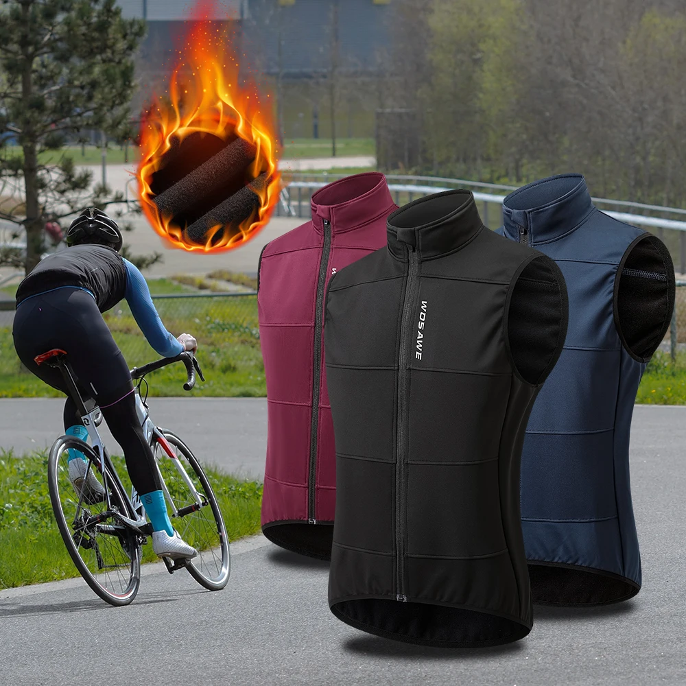 WOSAWE-Chaqueta térmica de lana sin mangas para hombre, chaleco negro para  ciclismo, abrigo de invierno sin bolsillos