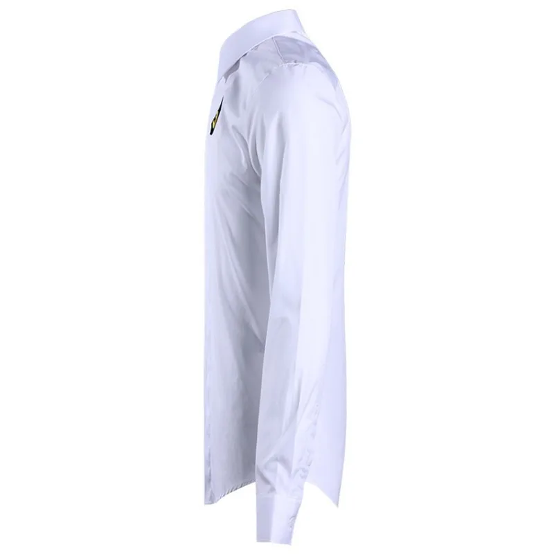 

High Quality Mens Formal Dress Shirts New Eyes Embroidery Cotton Office Man Shit Spring Long Sleeve Slim Fit Tops Male Plus Size