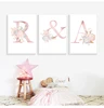 Baby Posters Personalized Girl's Name Custom Poster Nursery Prints Pink Flower Wall Art Canvas Painting Pictures Baby Room Decor ► Photo 2/6