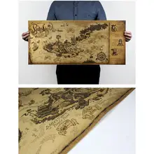 AIHOME בציר פיראטים מאורת מפת בציר קראפט נייר פוסטר רטרו פוסטר קיר Sticke קישוט לסלון קפה חנות(China)