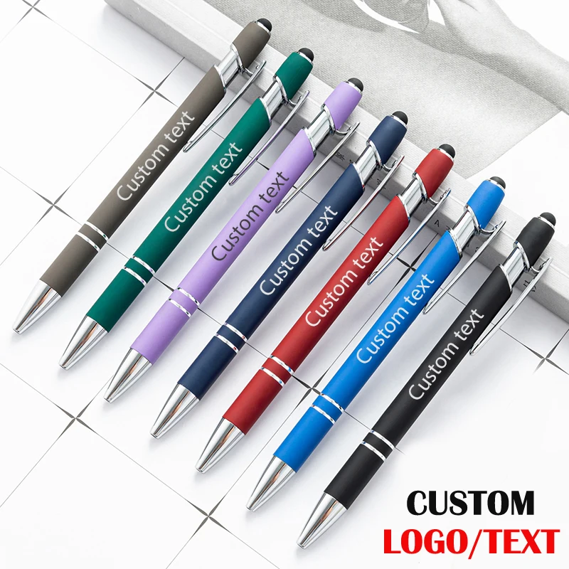 100pcs Custom Metal Capacitive Touch Ballpoint Pen Handwriting Touch Screen Pen Custom Logo Business Gift Pen Student Learning