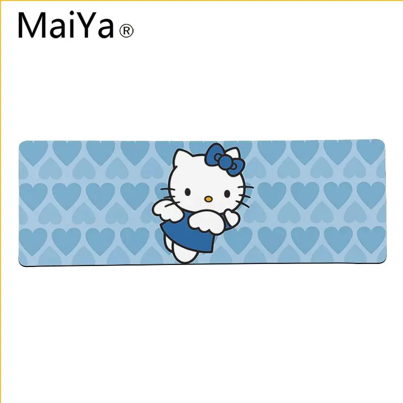 Maiya Высокое качество hello kitty кот DIY дизайн игровой с узором коврик для мыши большой коврик для мыши клавиатуры коврик - Цвет: Lock Edge 40X90cm