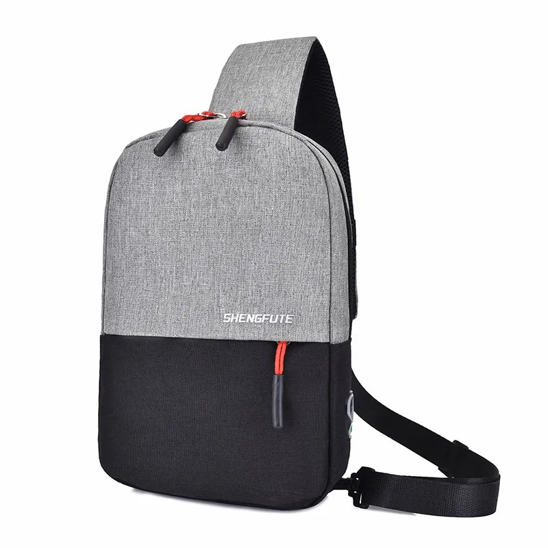 

Oxford Cloth Contrast Color Business Chest Pack Men's Headphone Jack Casual Men Chest Bag Horizontal Shoulder Headphone Jack