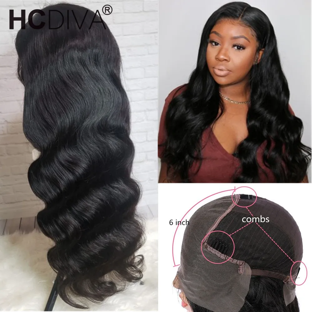 

Body Wave Lace Frontal Wig Pre Plucked 6inch Deep Part Lace Wig 150% Remy Brazilian Human Hair Wig 13x6 Lace Front Wig For Women
