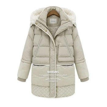 

Winter Warm Women Down Jacket Thick Overcoat With Hooded Snow-outwear Female Duck Down Oversize Parka