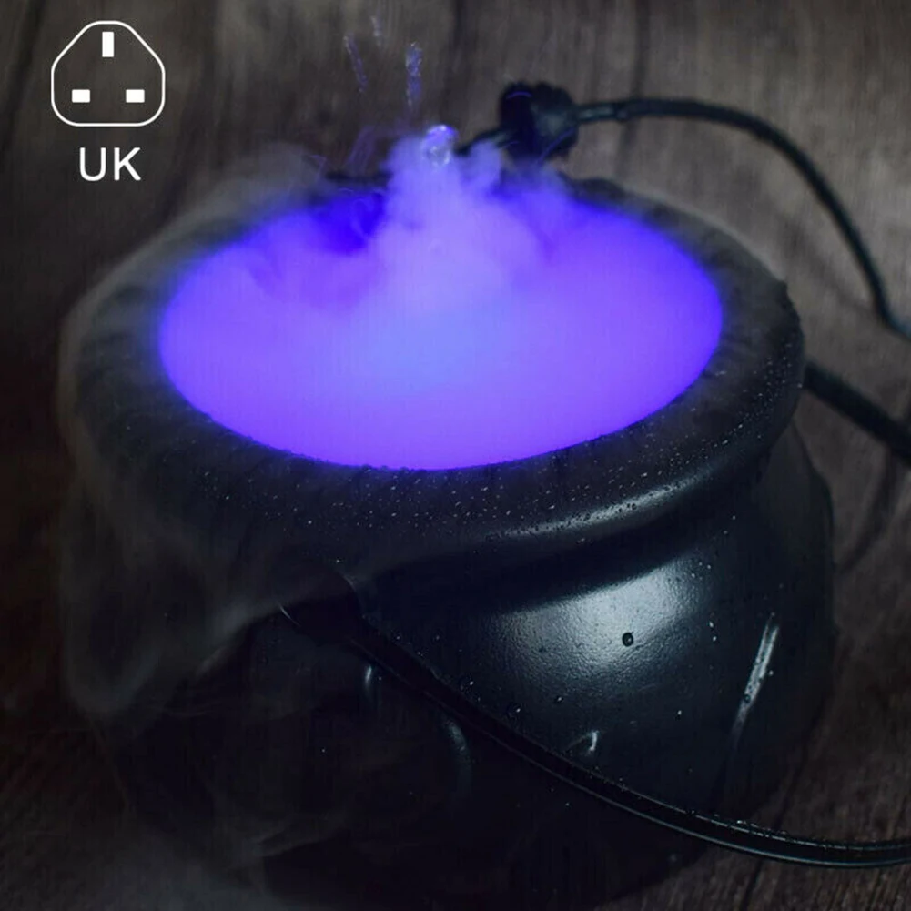 24 Вт Хэллоуин дым машина для систем увлажнения и туманообразования чайник изменение цвета котел форма дым туманообразователь вечерние Prop дропшиппинг - Color: UK PLUG