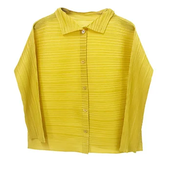 

Fashion Single Breasted Cardigan Long Sleeve Coat Women's New Spring Autumn Pleated Casual Top