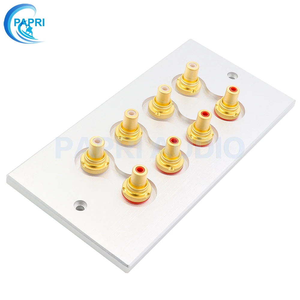 PAPRI Позолоченный разъем RCA+ Алюминий CNC 2/4/5/6/8 отверстий, котор подвергли механической обработке Алюминий зажимный Винт Разъем RCA стенная панель доска Hifi DIY аудио