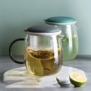 

Heat Resistant Glass Tea Pot Practical Bottle Tea Cup Glass Teapot with Infuser Tea Leaf Herbal Coffee 1000ml