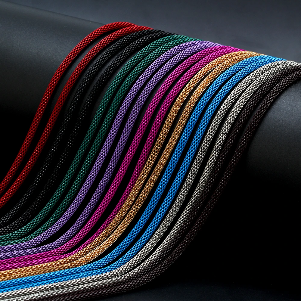 

MEIBEADS 120cm/lot Colorful 3.2 Net Link Jewelry Accessories Fit Women Diy Necklace Pendants Sweater Chain Autumn Ornament