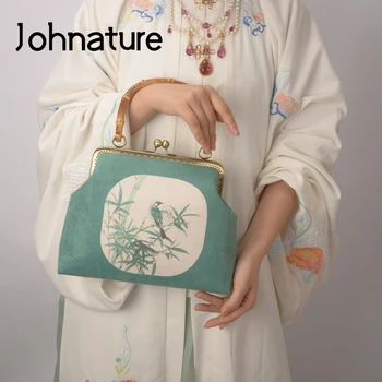 

Johnature Retro Cheongsam Handmade Bag 2020 New Chinese Style Women Elegant Handbag Banquet Ladies Smal Shoulder Bags