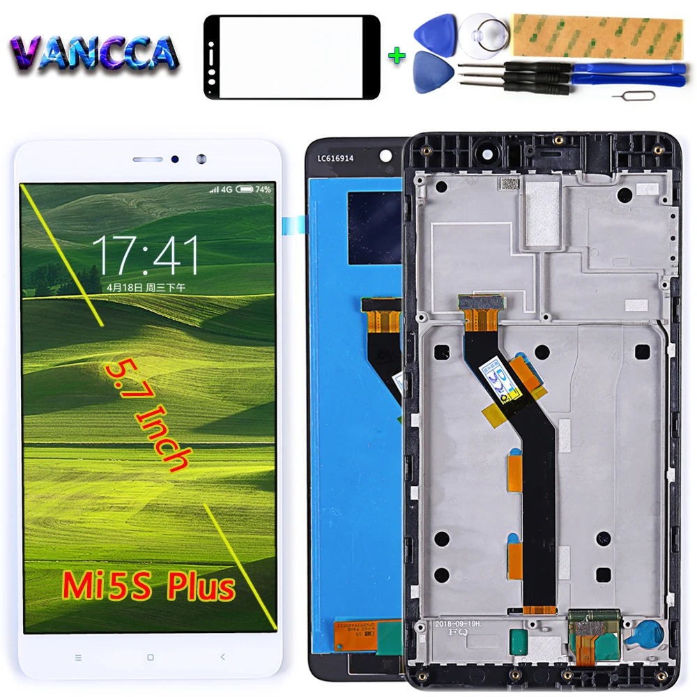 ЖК дисплей Vancca для xiaomi MI5S plus 5 7 дюйма сенсорный экран с дигитайзером в сборе