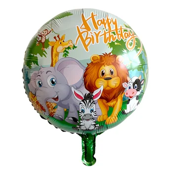 

50pcs 18inch Foil Balloon Jungle Animal Lion Cow Zebra Zoo Safari Farm Theme Birthday Party Decoration Kids Baby Shower Decor
