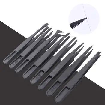 

1 Set Precision Plastic Tweezers Anti Static Black Carbon Fiber DIY Repair Nippers Kit for Electronics Phones Repairing