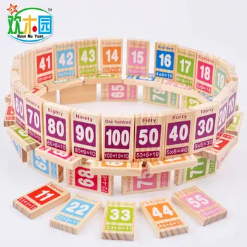 

Free Shipping Kids 100PCS Wooden Dominoes Blocks Digital Addition Subtraction Teaching AIDS Math Domino GameDomino Toy Baby Gift