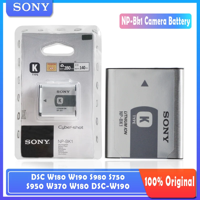 Original Sony NP-BK1 NP BK1 Camera Battery Pack DSC W190 S750 S780 S950 S980 W370 W180 DSC-W190 DSC-S780 DSC-S950 DSC-S980 | Электроника