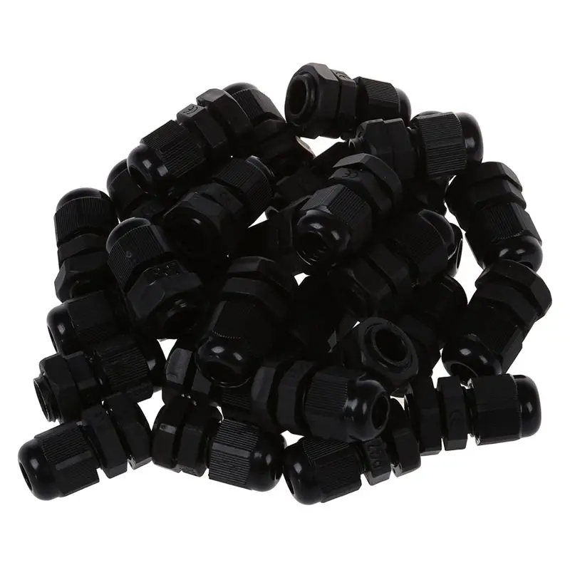 30 Pcs PG7 Waterproof Connector Gland Black for 4-7mm Diameter Cable | Обустройство дома