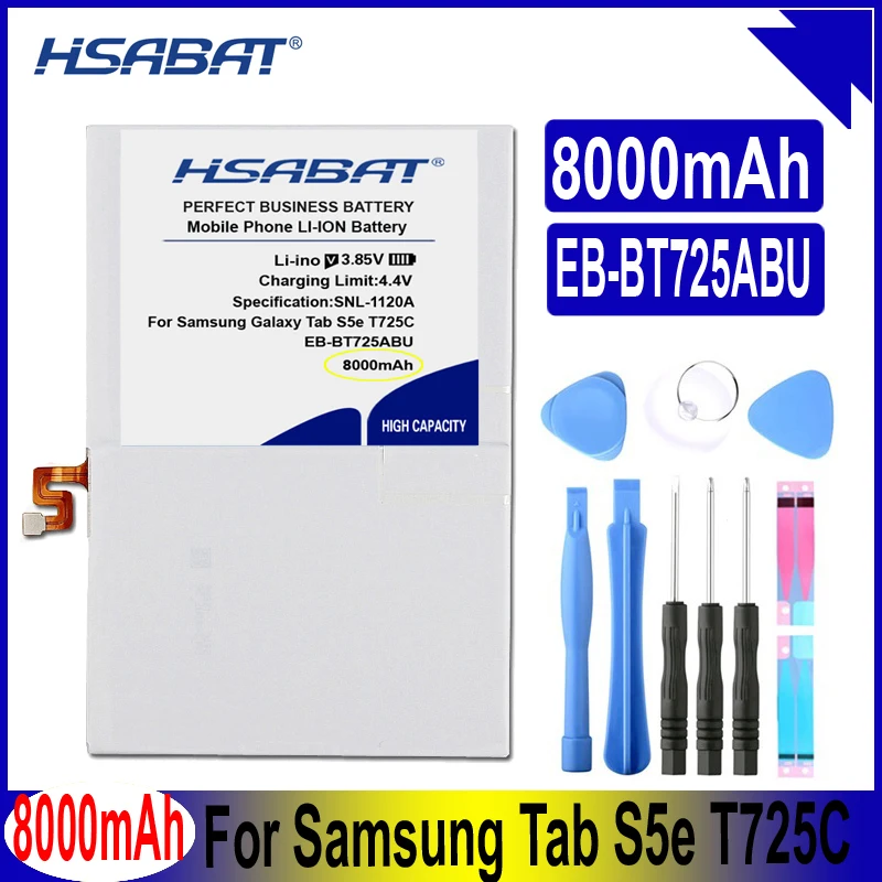 Аккумулятор HSABAT EB-BT725ABU 8000 мА · ч для планшетного ПК Samsung Galaxy Tab S5e T725C T720 SM-T720 SM-T725 |