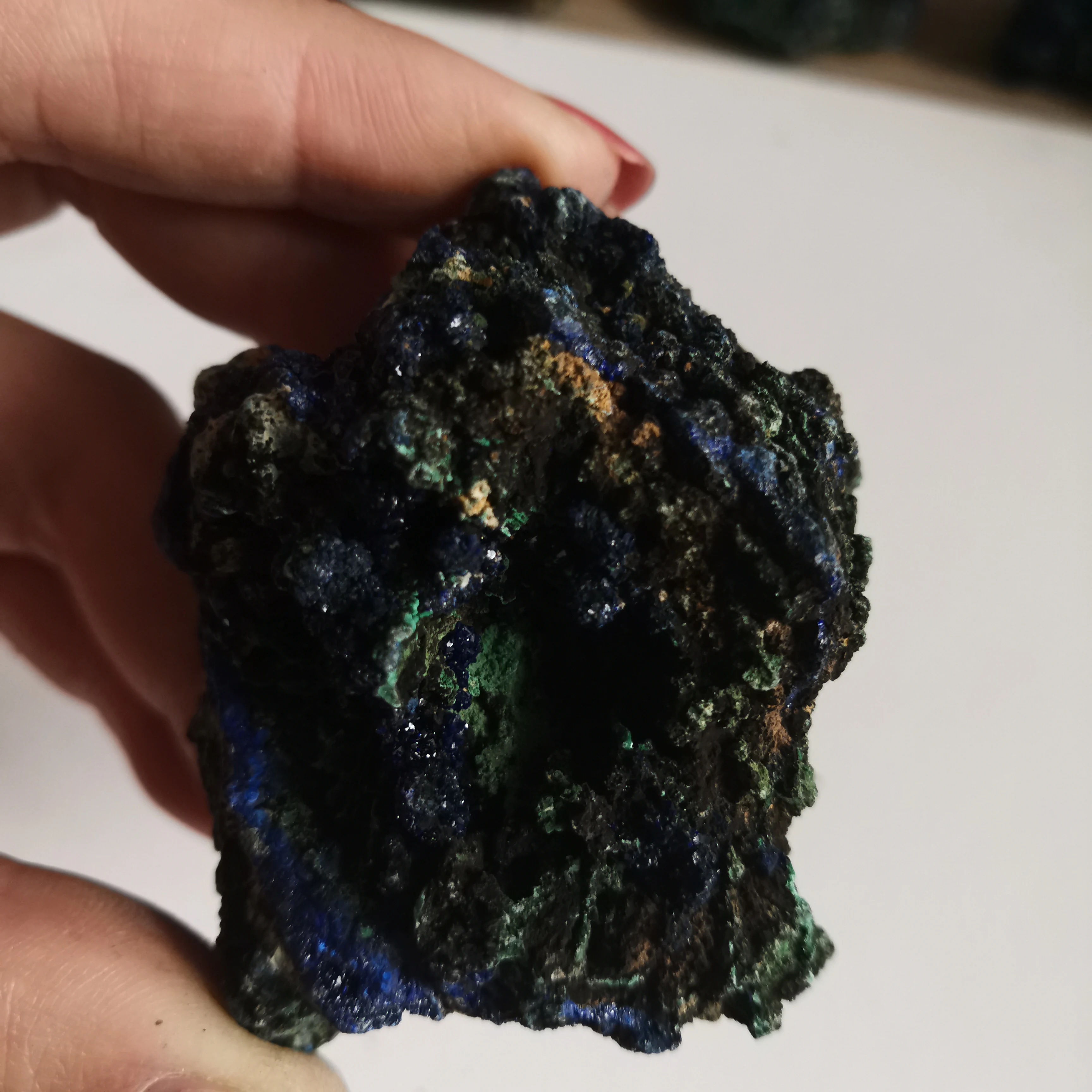 83 г натуральный хессилит материал высокое качество образец Азурит геодный целебный Буле Малахитовый камень, реики украшения для дома