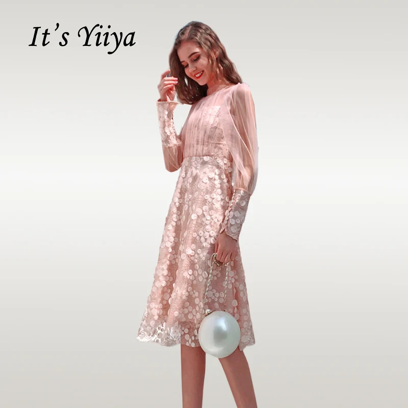 Это коктейльное платье Yiya элегантное с длинным рукавом и отделкой из бус Короткие коктейльные платья аппликация на молнии женский халат коктейльные платья E617