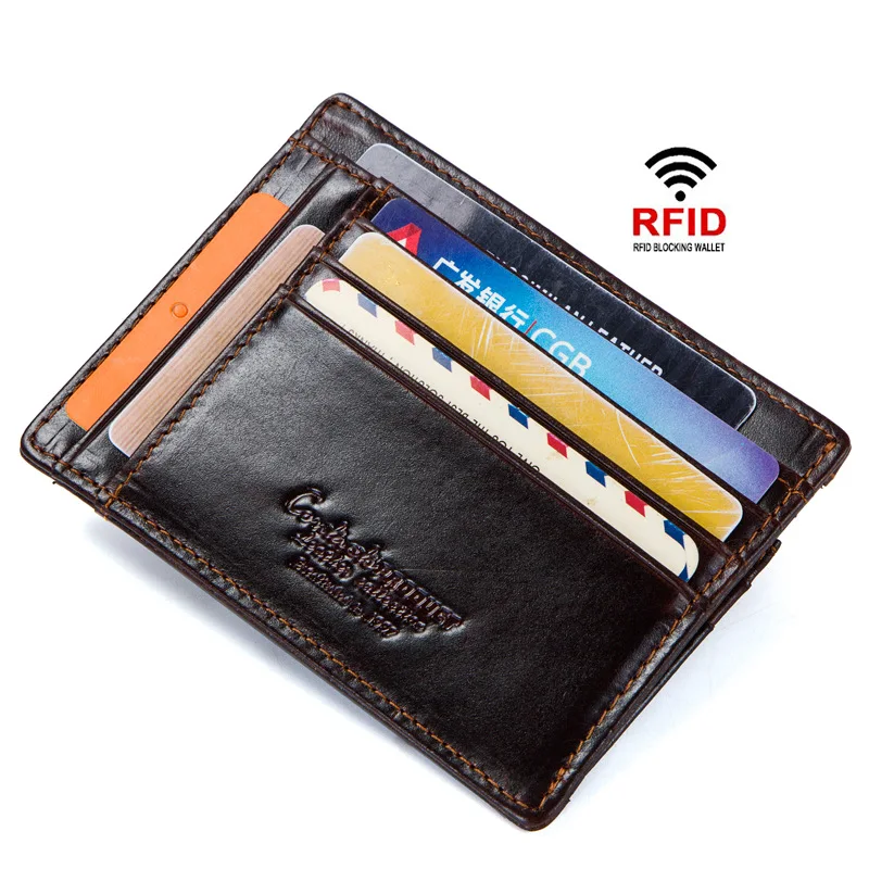Кошелек мужской из натуральной кожи с RFID-защитой и отделением для карт | Багаж