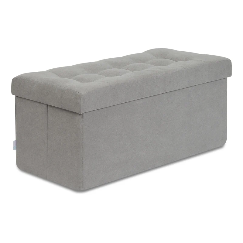 Comprar Caja de almacenamiento multifunción gris grande plegable Delicatex con tapa organizador cómodo otomano niños reposapiés tela pequeña silla sala de estar muebles Tabouret PUF juguetes de almacenamiento con tapa espacio