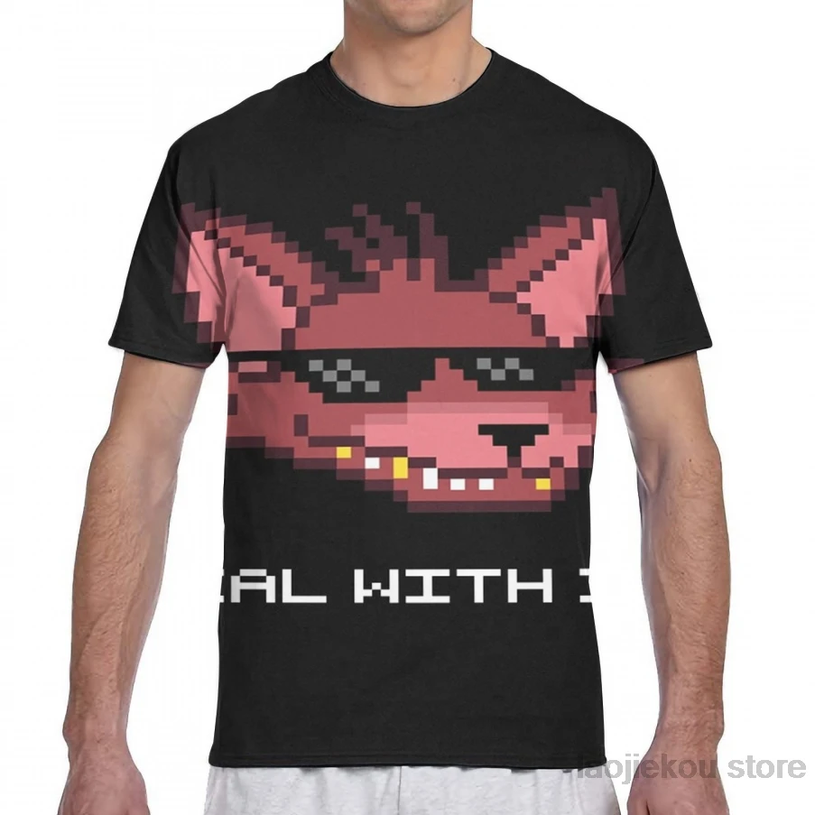 

Five Nights at Freddy's - FNAF - Foxy - Deal With It (White Font) men T-Shirt women all over fashion girl t shirt boy tops tees