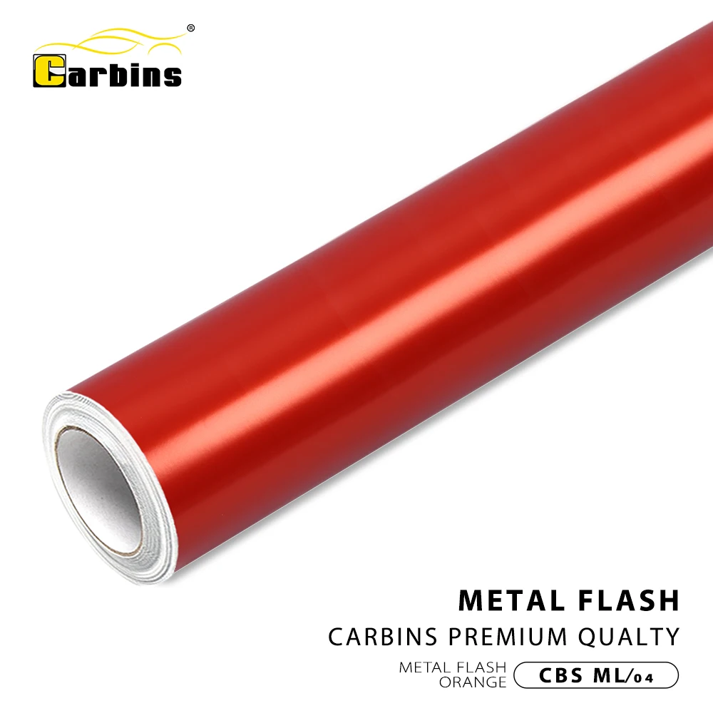 CARBINS автомобильная пленка виниловая клейкая металлическая вспышка оранжевая