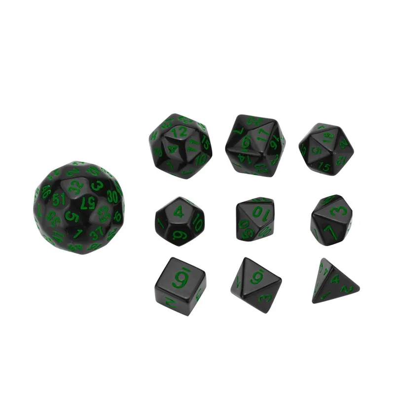 10Pcs dice sets with 60 facets dados poliedricos  fun party game polyhedron D60 multi-faceted acrylic dice dados de rpg 30A20 (6)