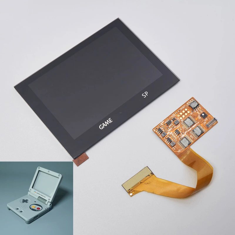 Комплекты ЖК экранов корпус 5 уровней яркости Подсветки GBA SP IPS ламинированный