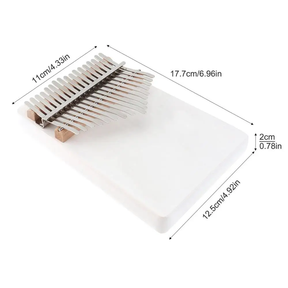 17 Keys Thumb Piano Kalimba Finger Heart Pattern Solid Single Board Pine Mbira Keyboard Musical Instrument with Tuning Hammer