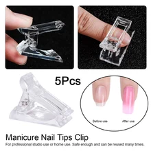 5 pçs rápido construção prego dicas clipes limpar moldar unhas clipe de fixação clipe ferramenta formulário para poli gel prego kit extensão ferramentas do prego
